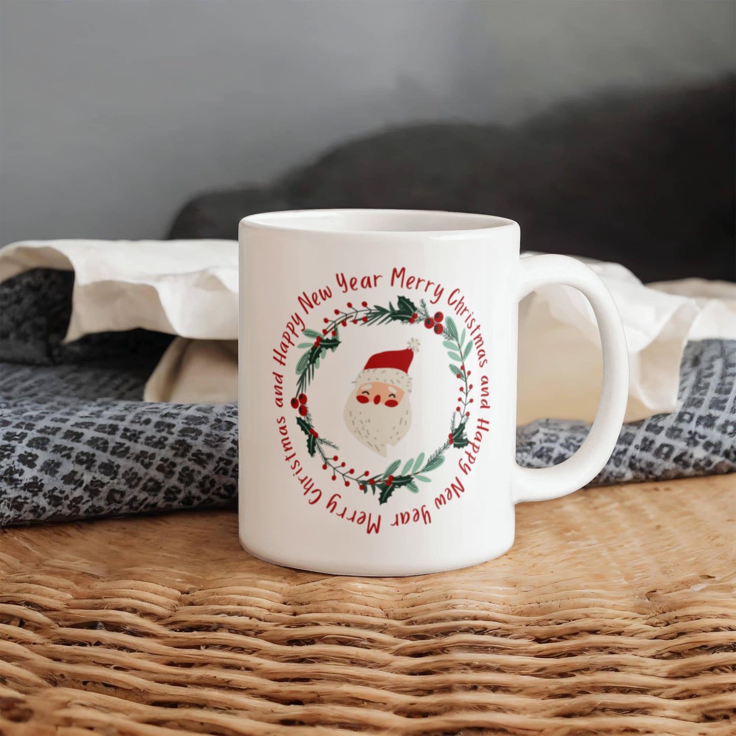 Merry Christmas And Happy New Year | White Ceramic Mug