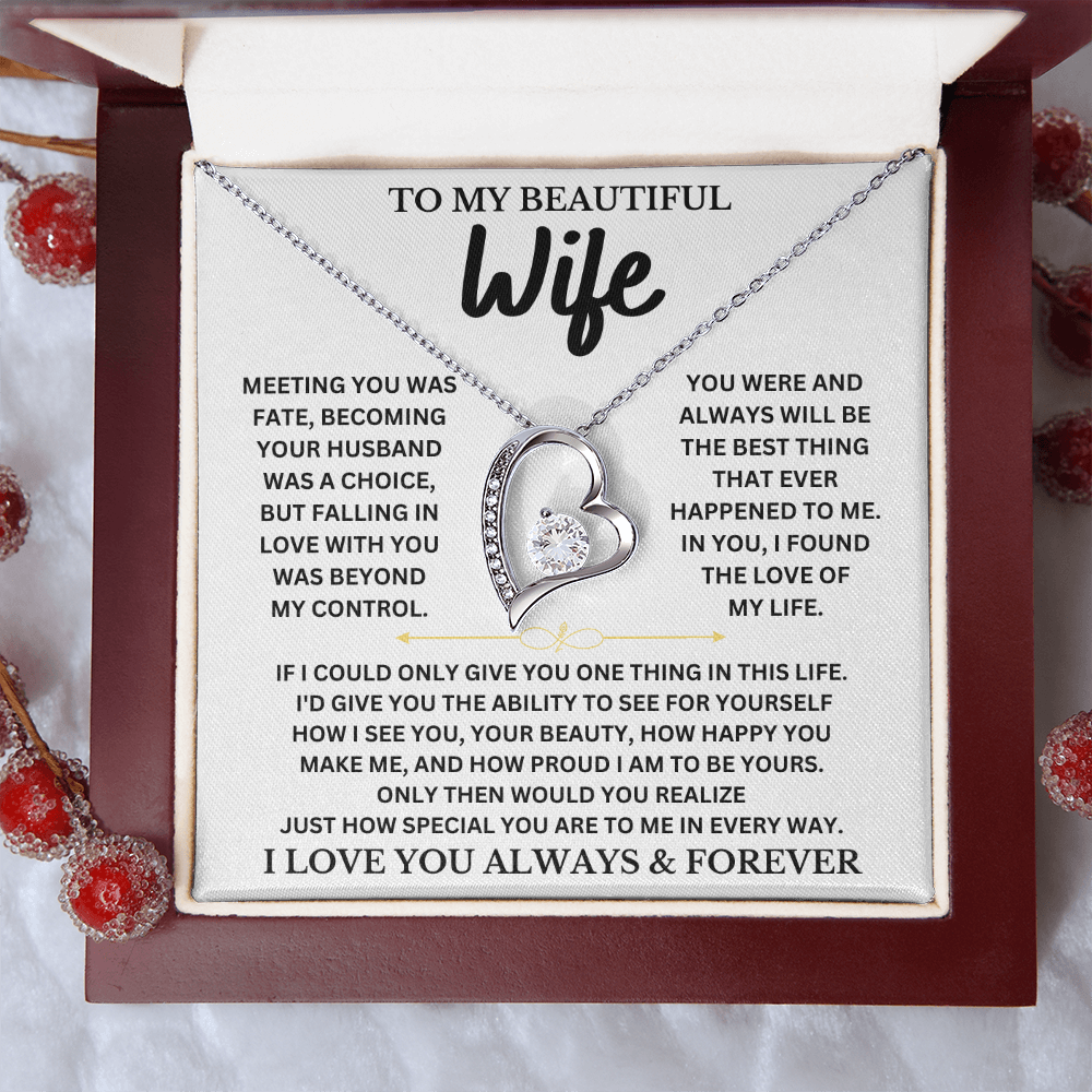 To My Beautiful Wife | Forever Love Necklace