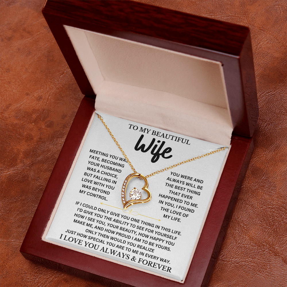 To My Beautiful Wife | Forever Love Necklace
