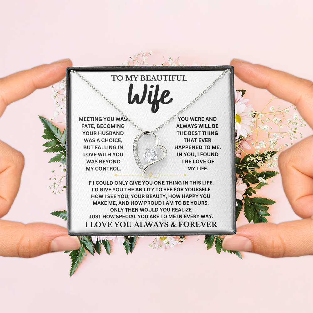 To My Beautiful Wife | Forever Love Necklace