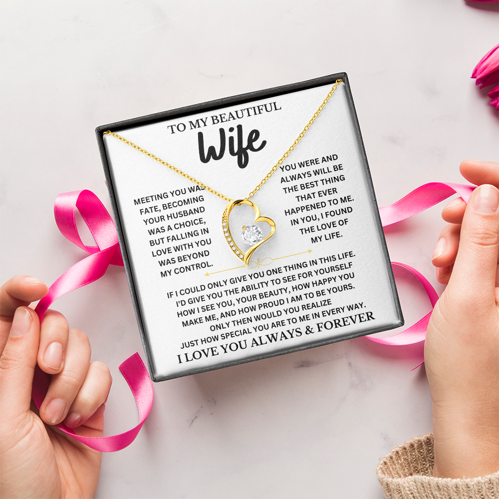 To My Beautiful Wife | Forever Love Necklace